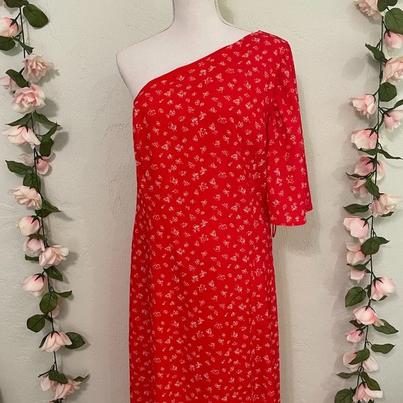 NWOT French Connection Floral One Shoulder Dress with Slit - Picture 4 of 7